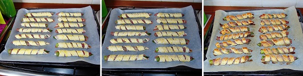 aspari y tocino aperitivo rápido tradicional palitos de pan rellenos suaves