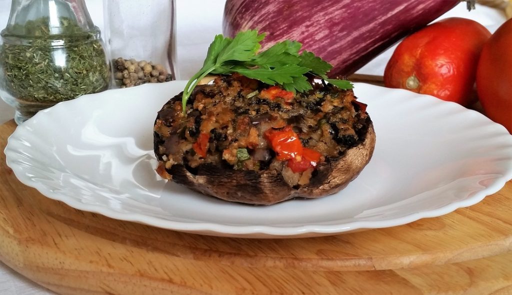 Portobello relleno de verduras