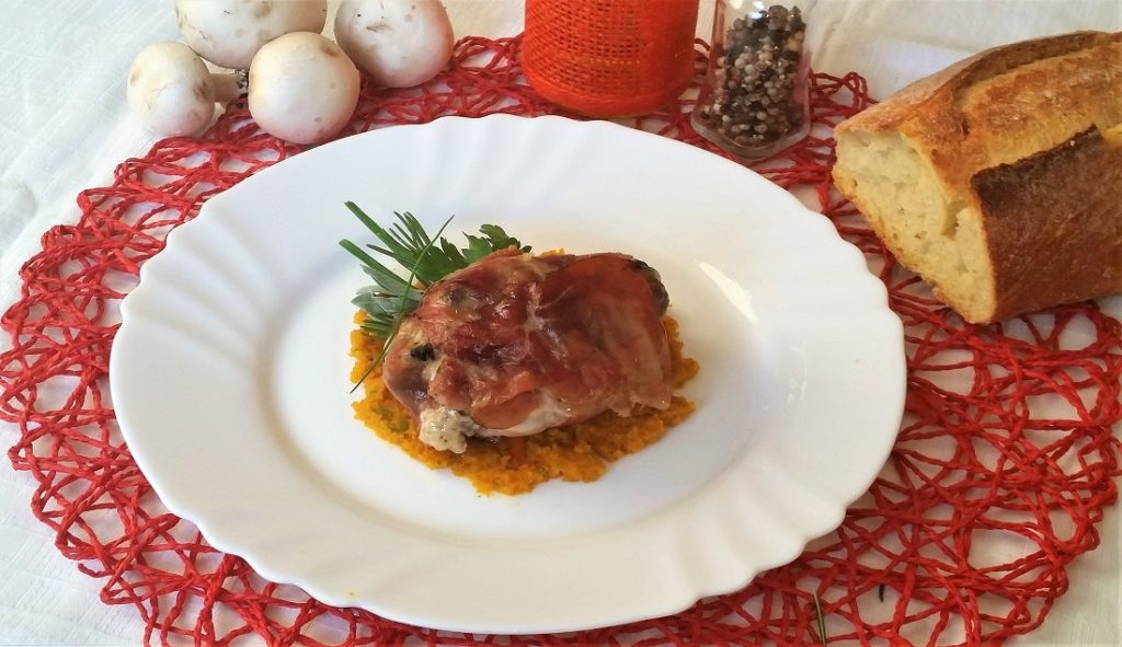 Empanadillas de pollo con champiñones