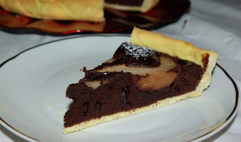 tarta de chocolate y pera
