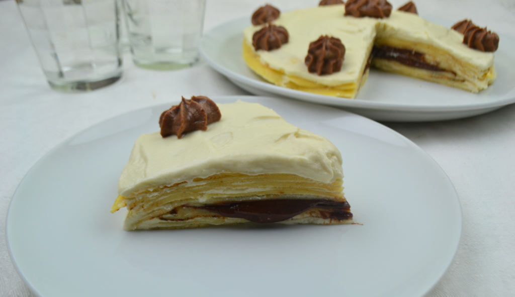 Pastel de crepas de tiramisú
