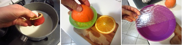 Panna cotta con proceso de naranja