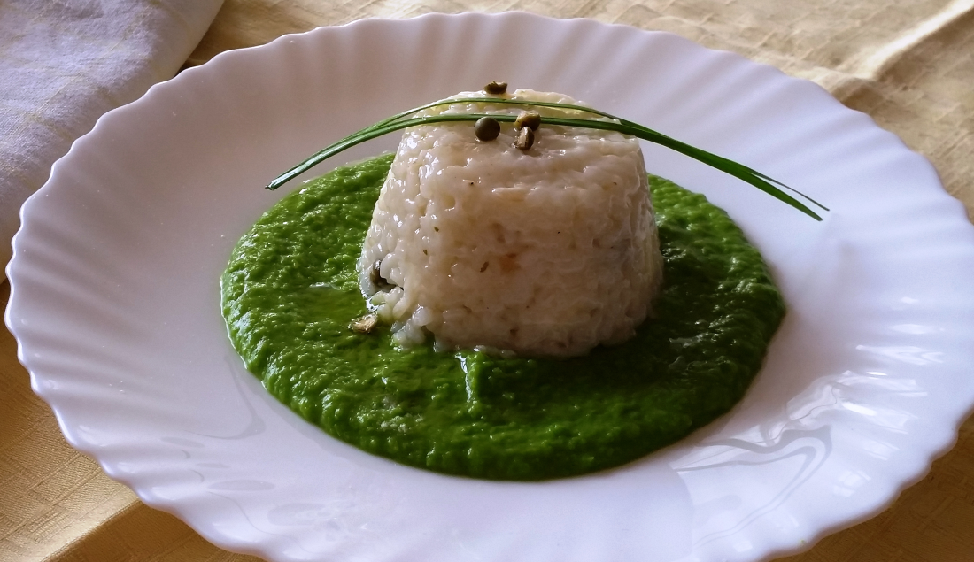 risotto con pimiento verde