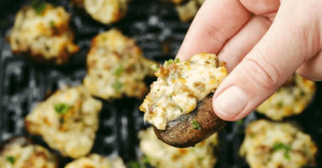 Champiñones rellenos de salchicha Freidora de Aire - Planeta Gastronómico